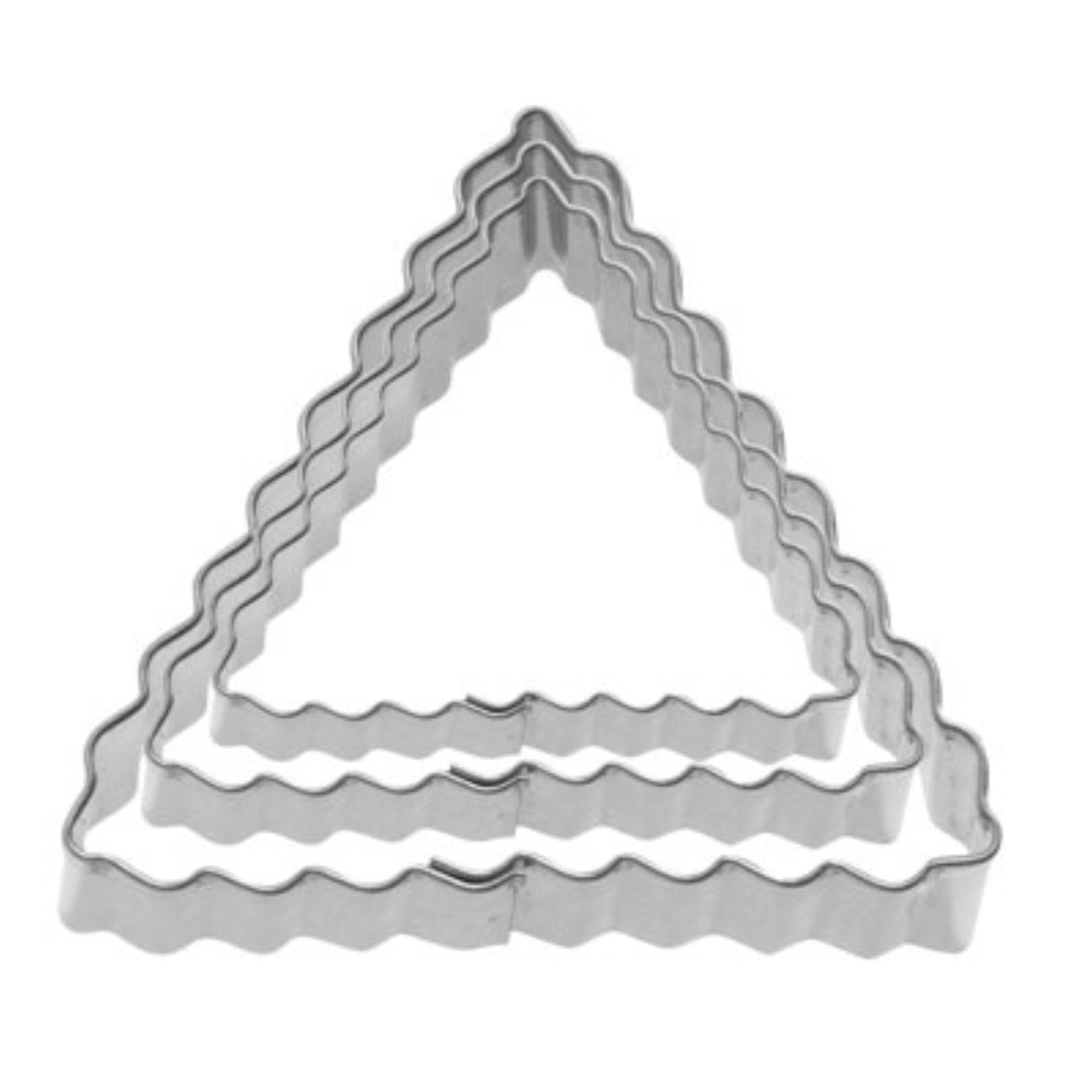 3 Stk. Terrassen-Ausstechformen Dreieck gewellt, 4,5,6cm in Silber präsentiert im Onlineshop von KAQTU Design AG. Ausstecher ist von Westmark