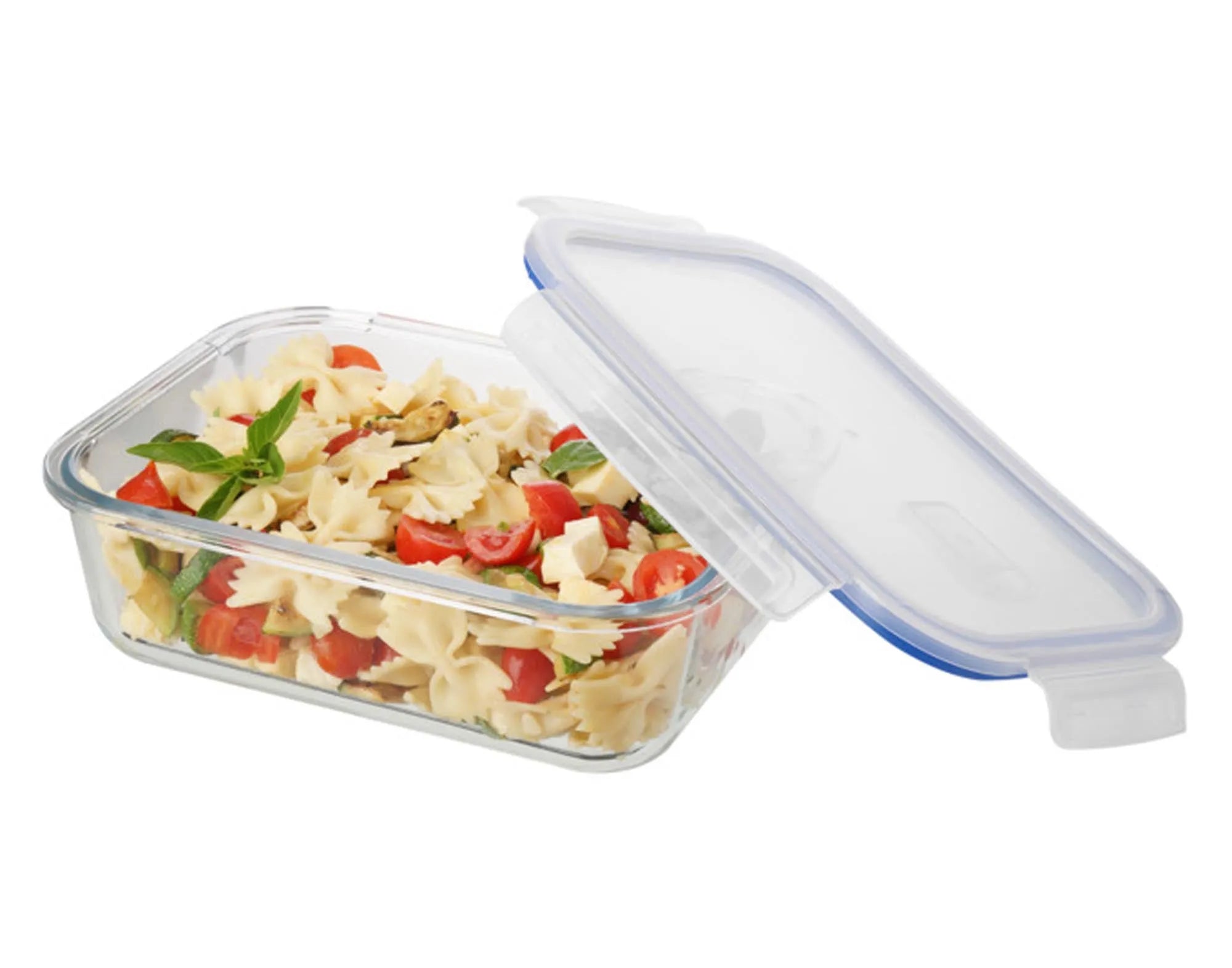 Elegante, BPA-freie Frischhaltedose aus Glas mit Clip-Verschluss, 640ml, ideal für frische Lebensmittel.