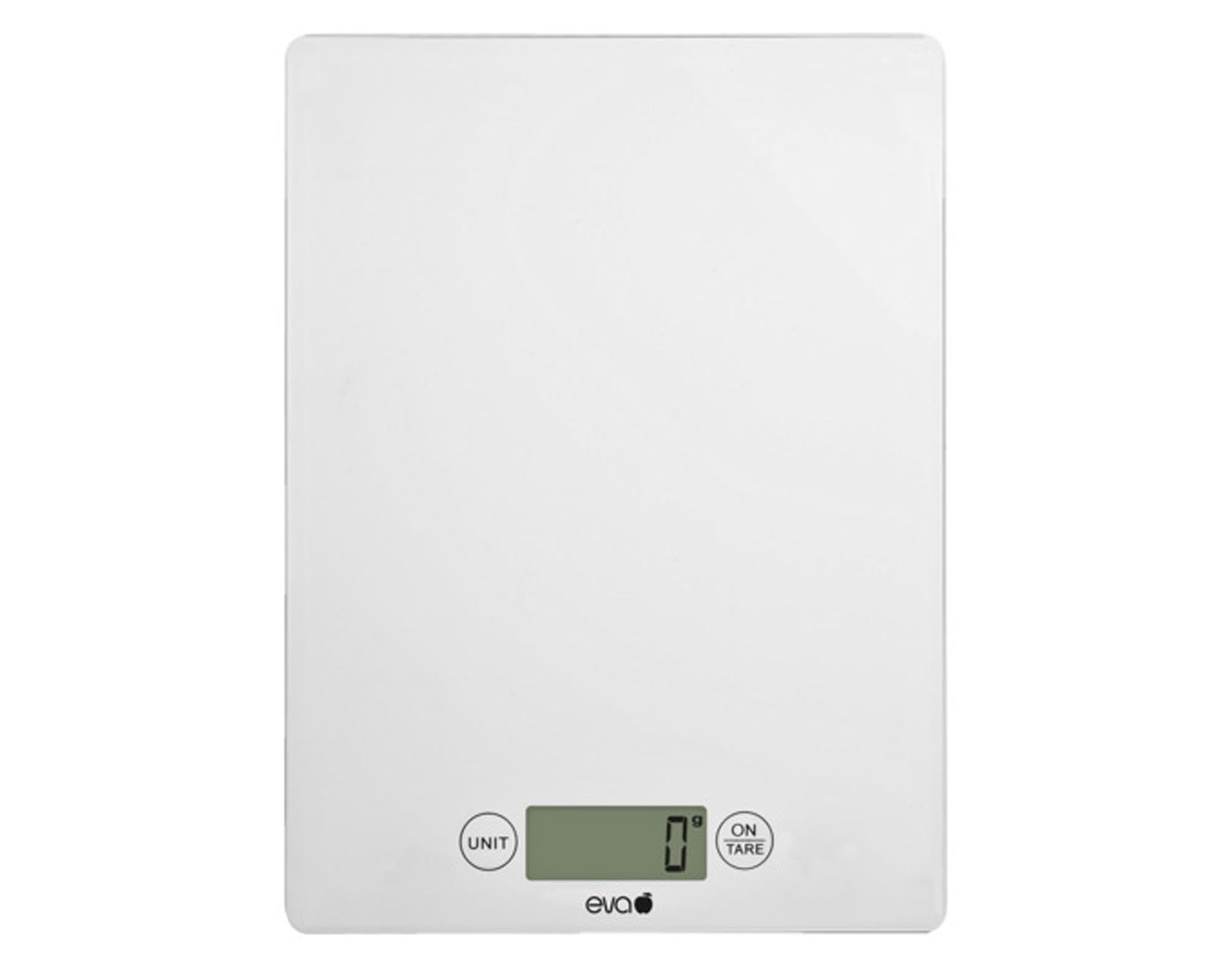 EVA Küchenwaage digital Glas weiss 5 kg in  präsentiert im Onlineshop von KAQTU Design AG. Waage ist von EVA COLLECTION