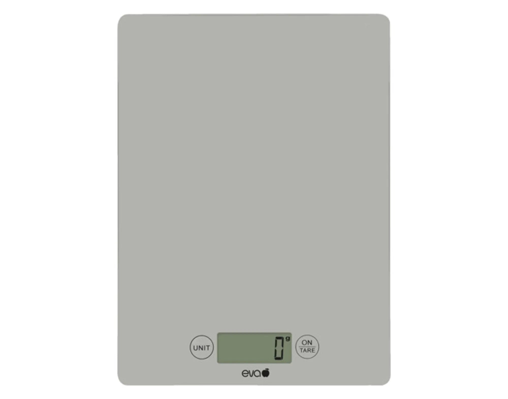 EVA Küchenwaage digital Glas silber 5 kg in  präsentiert im Onlineshop von KAQTU Design AG. Waage ist von EVA COLLECTION