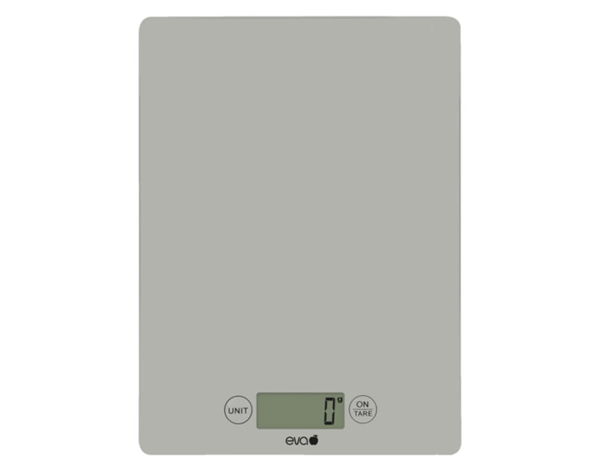 EVA Küchenwaage digital Glas silber 5 kg in  präsentiert im Onlineshop von KAQTU Design AG. Waage ist von EVA COLLECTION