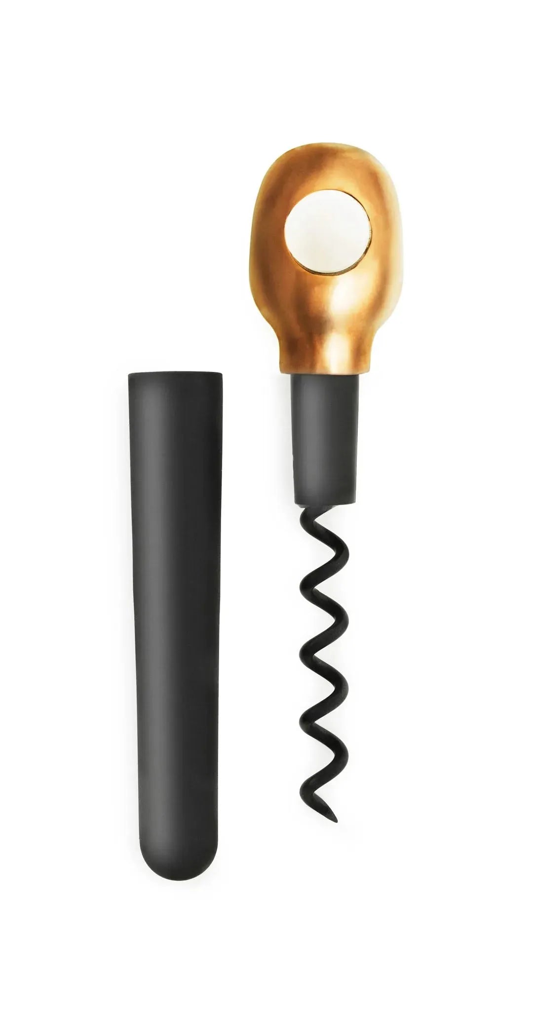 Eleganter Korkenzieher in Bronze/Schwarz, 13.6cm, aus langlebigem Titan-beschichtetem Edelstahl, minimalistisch und funktional.