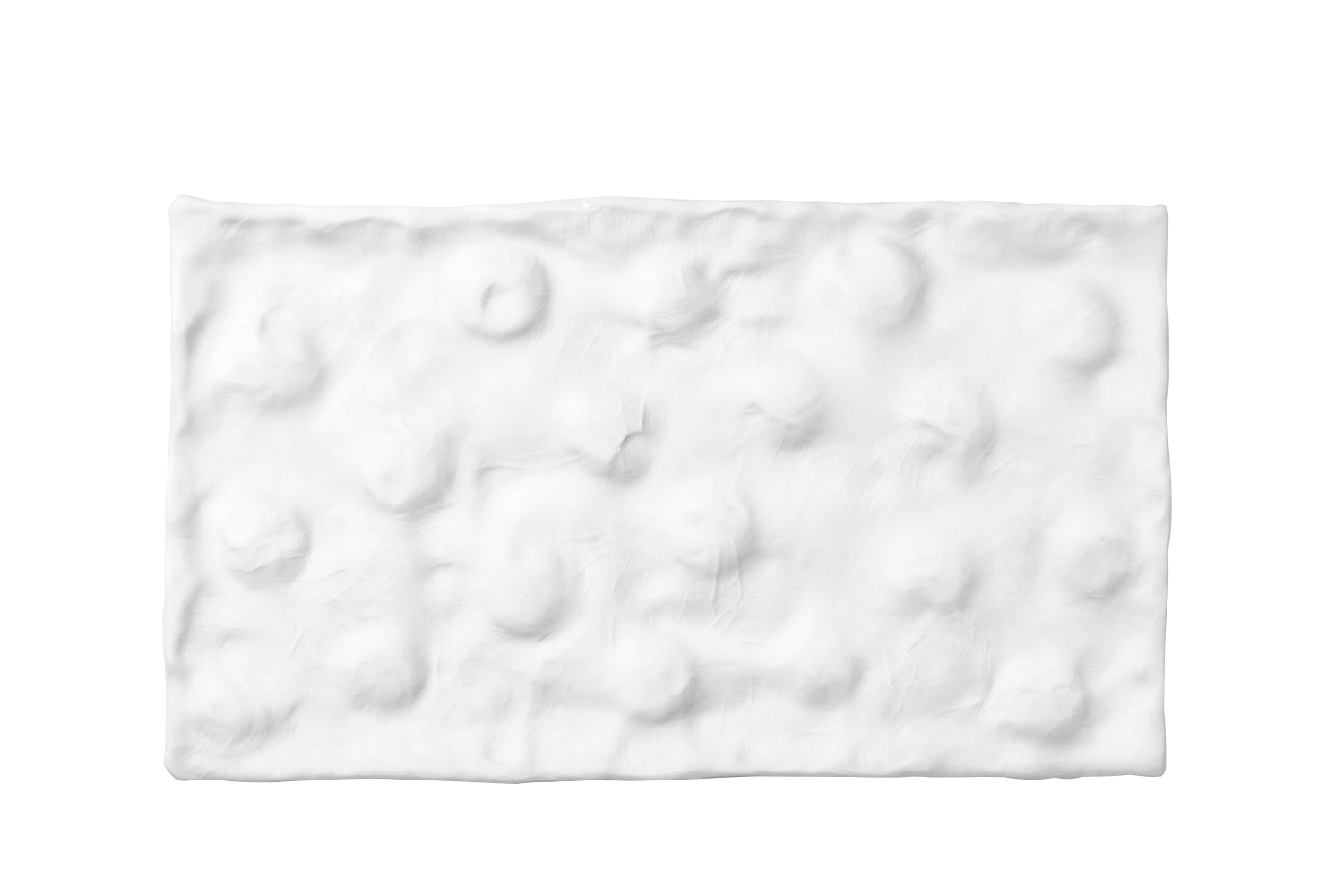 Materia 17S Platte rechteckig Vulcano 37x21.5cm mit Glasur in Weiss präsentiert im Onlineshop von KAQTU Design AG. Platte ist von Royale