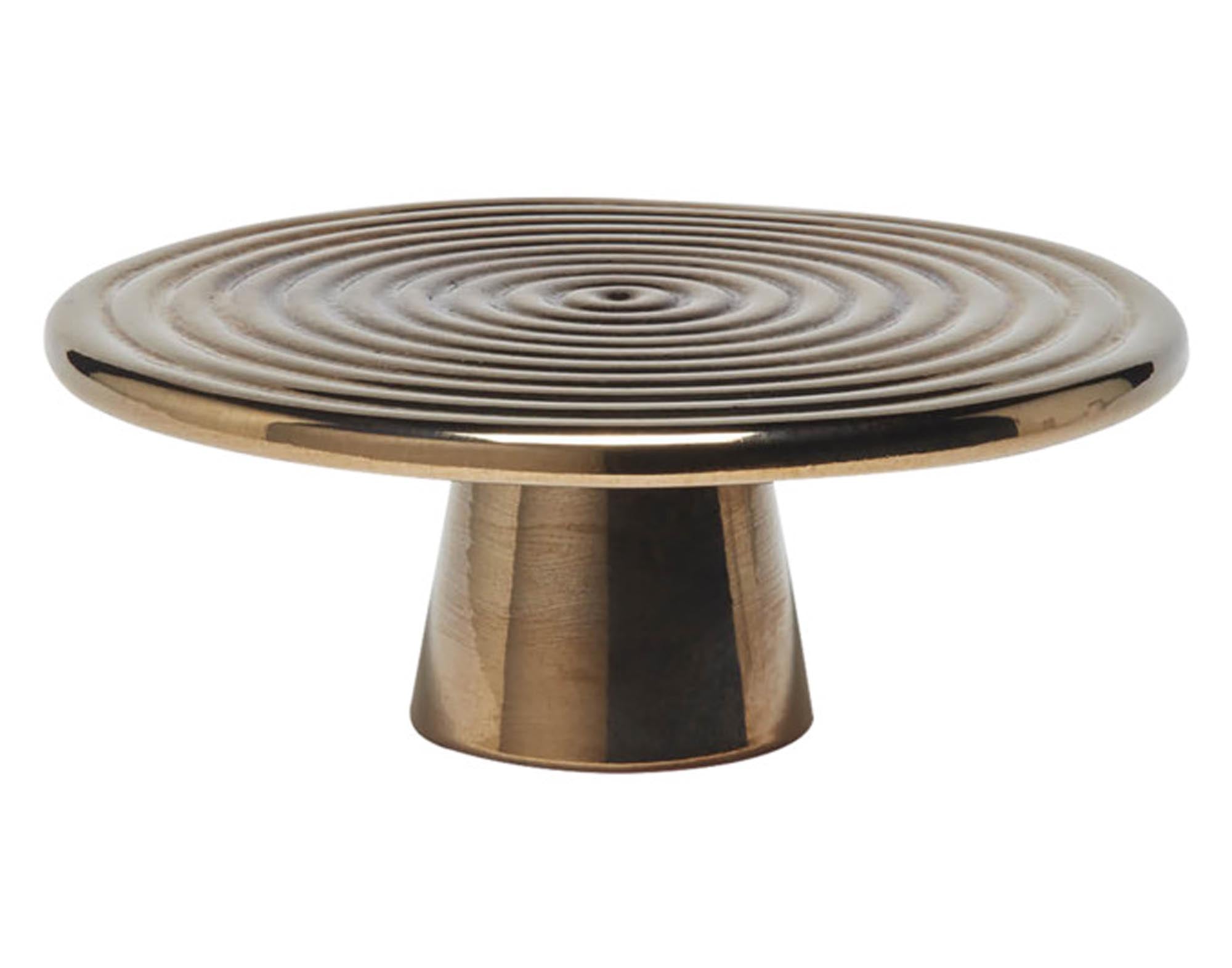 DUTCHDELUXES Teller auf Fuss platin ø 20 cm in  präsentiert im Onlineshop von KAQTU Design AG. Schale ist von DUTCHDELUXES
