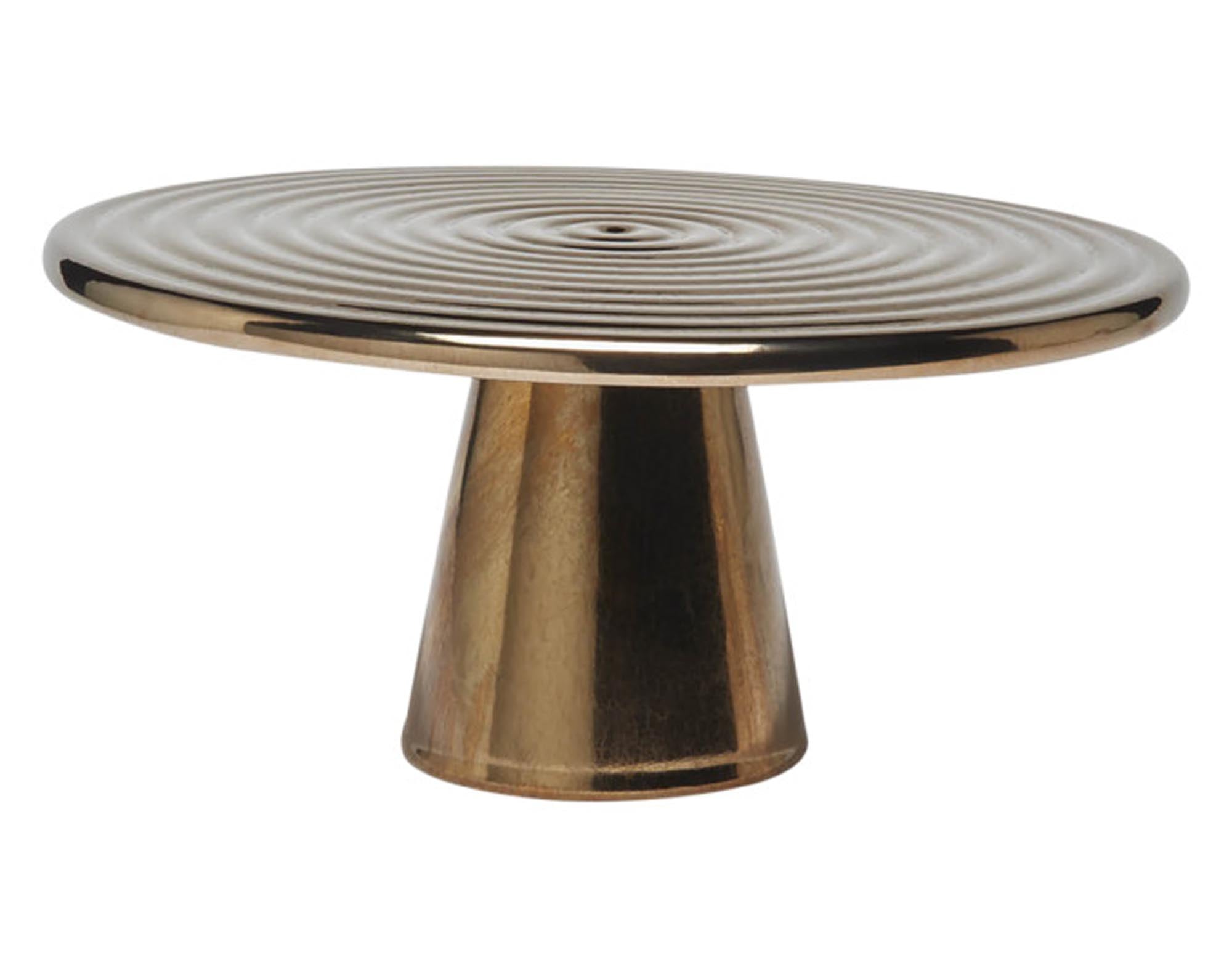 DUTCHDELUXES Teller auf Fuss platin ø 25 cm in  präsentiert im Onlineshop von KAQTU Design AG. Schale ist von DUTCHDELUXES