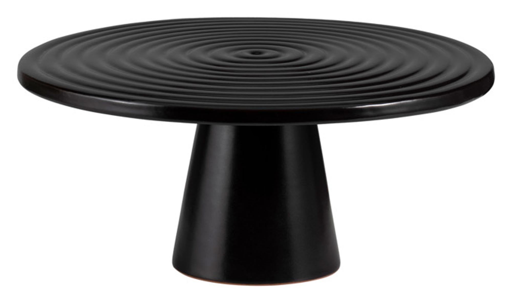 DUTCHDELUXES Teller auf Fuss schwarz matt ø 25 cm in  präsentiert im Onlineshop von KAQTU Design AG. Schale ist von DUTCHDELUXES