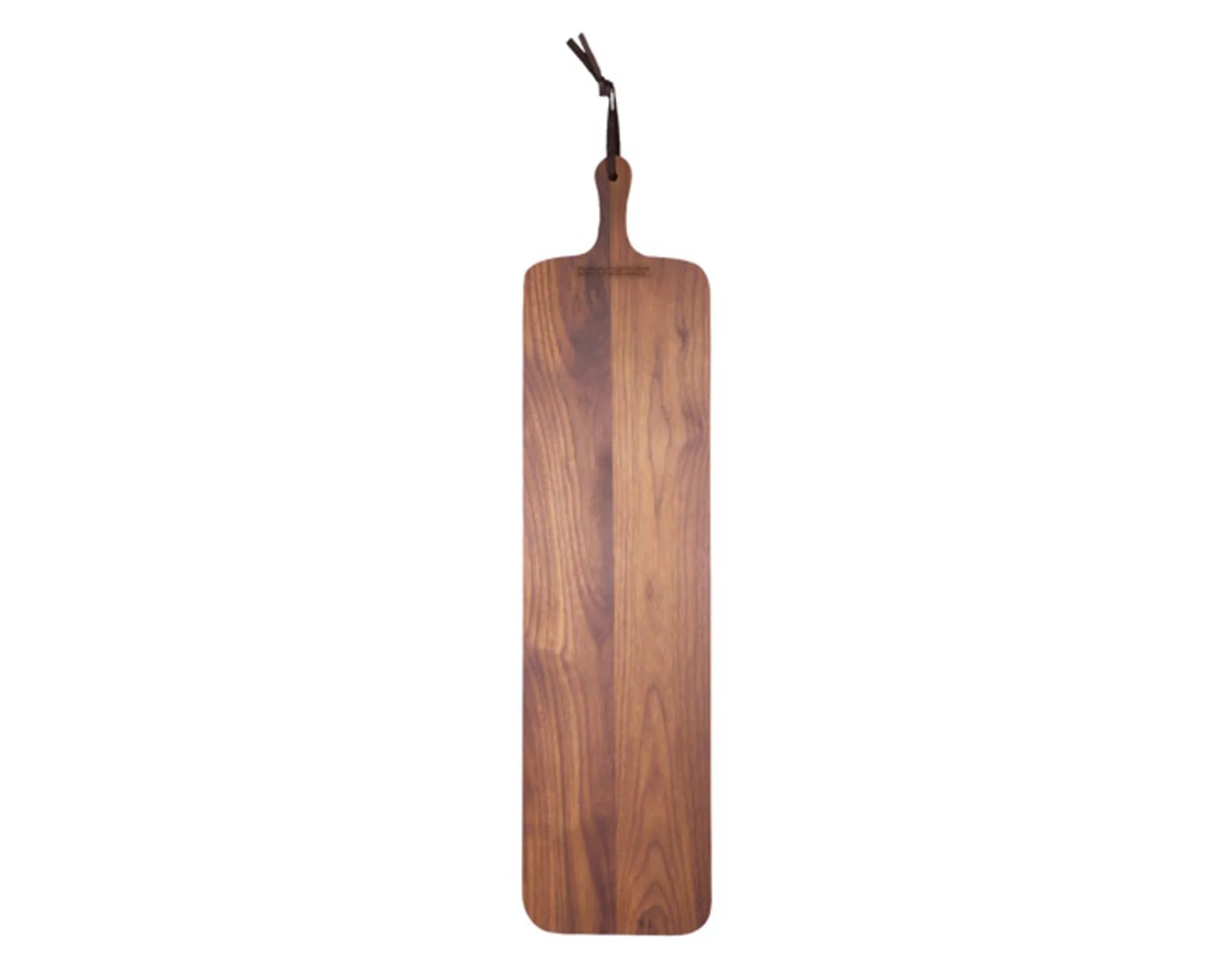 Elegantes Walnuss-Schneidbrett 70x19 cm von DUTCHDELUXES: robust, stilvoll, ideal zum Schneiden und Servieren.