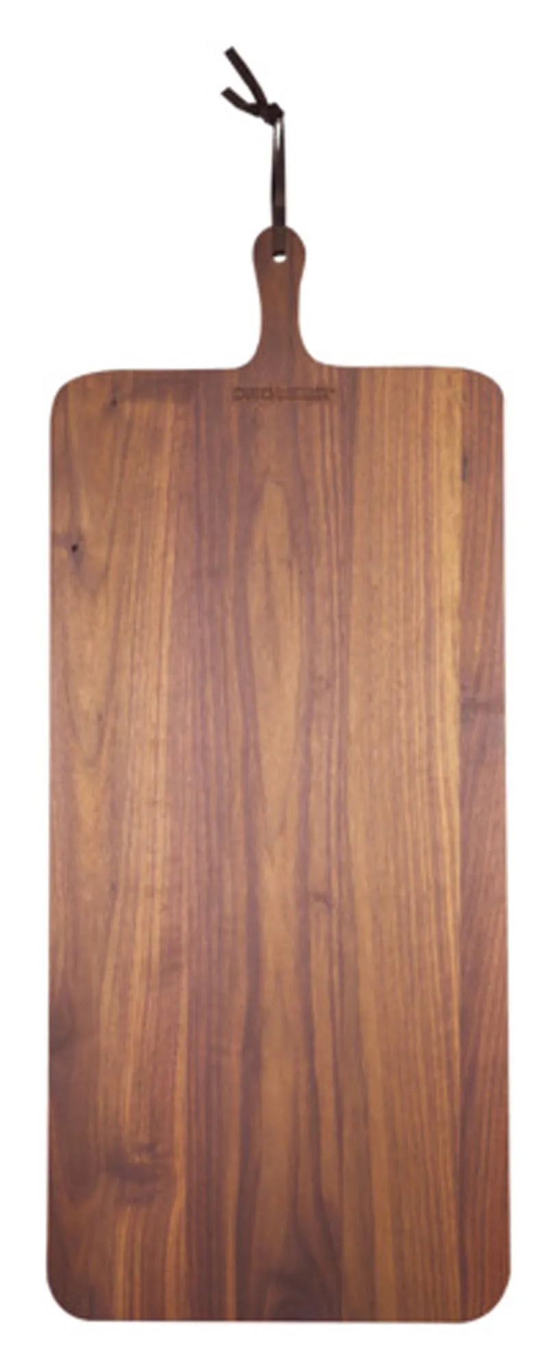 Elegantes Walnussholz-Schneidbrett 34x70 cm von DUTCHDELUXES: robust, stilvoll, ideal für Küche und Servieren.