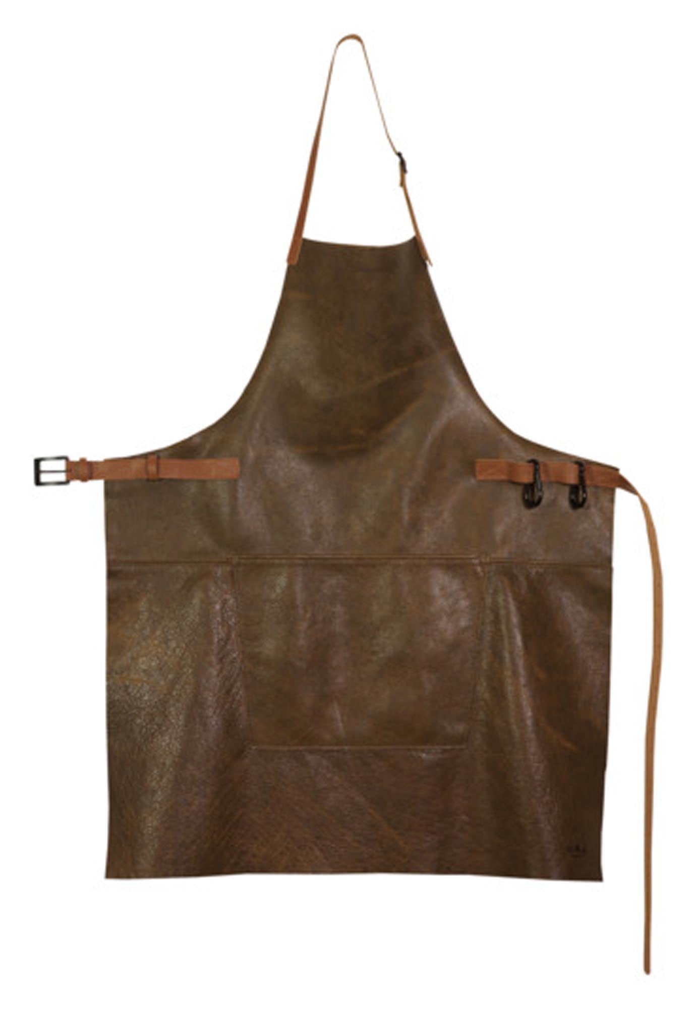 Erleben Sie die Schürze BBQ Leder von DUTCHDELUXES: Hochwertiges Leder, praktische Taschen und ein zeitloses Design für jeden Grillmeister!