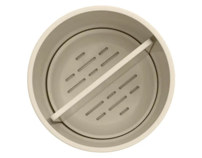 Eleganter Zahnbürstenhalter von BRABANTIA in soft beige, ideal für eine stilvolle und hygienische Aufbewahrung im Badezimmer.