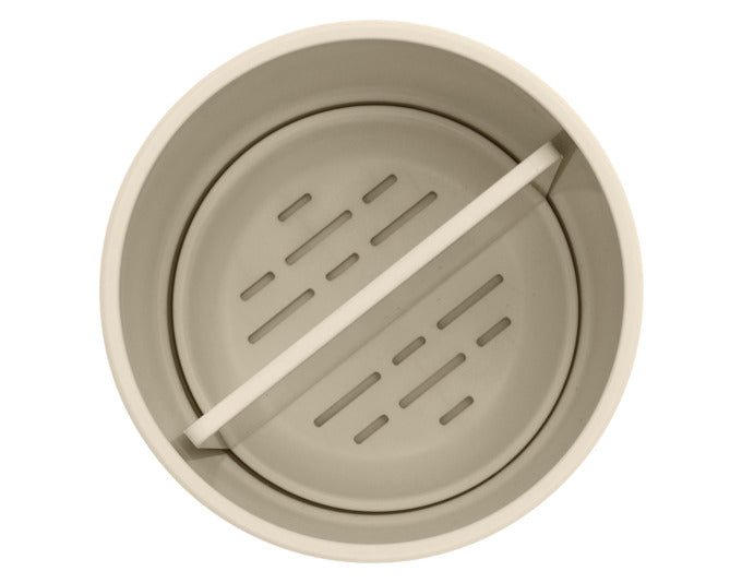 Eleganter Zahnbürstenhalter von BRABANTIA in soft beige, ideal für eine stilvolle und hygienische Aufbewahrung im Badezimmer.