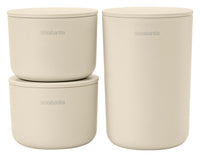 BRABANTIA ReNew 3-Piece Storage Container Set, Soft Beige