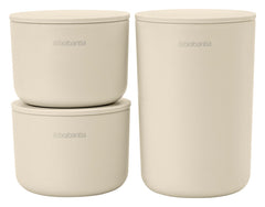 BRABANTIA ReNew 3-Piece Storage Container Set, Soft Beige