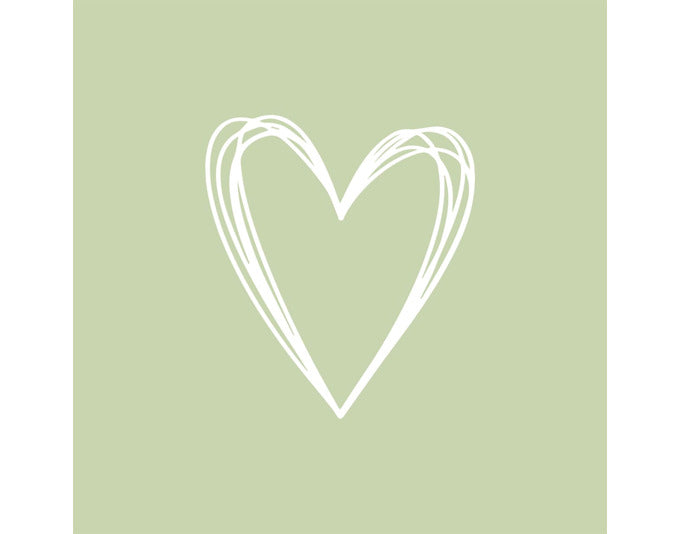 Servietten Pure Heart green 33x33 cm in  präsentiert im Onlineshop von KAQTU Design AG. Servietten ist von PPD