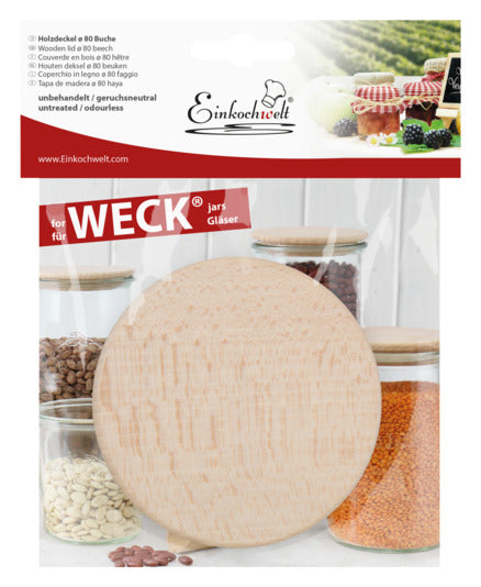 Holzdeckel ø 8 cm in  präsentiert im Onlineshop von KAQTU Design AG. Topf ist von EINKOCHWELT