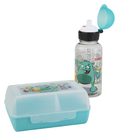 Trinkflasche und Dose Kids Set Monster in  präsentiert im Onlineshop von KAQTU Design AG. Flasche ist von EMSA