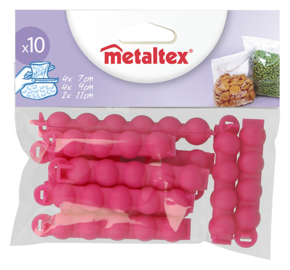 METALTEX Beutel-Clips 10 Stück Grössen und Farben assortiert in  präsentiert im Onlineshop von KAQTU Design AG. Küchenhelfer ist von METALTEX