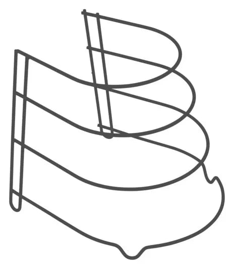 Praktischer METALTEX Bratpfannenständer Canyon in Schwarz, ideal zur platzsparenden Aufbewahrung von Pfannen in der Küche.