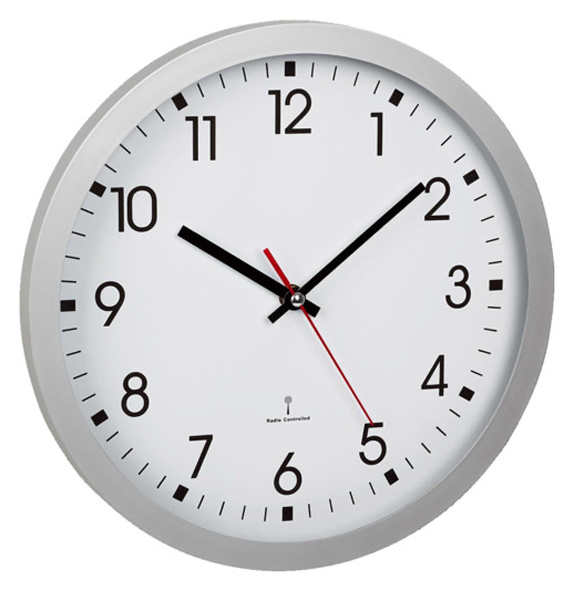 TFA Funk-Wanduhr silber ø 30 cm