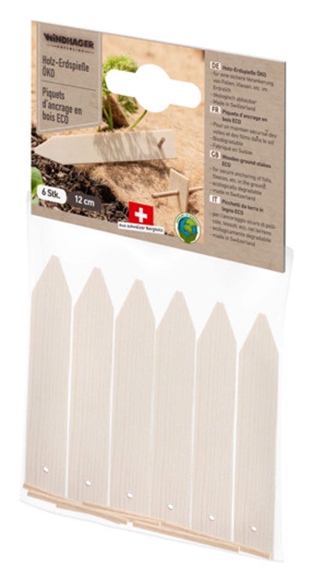 WINDHAGER Holz- Erdspiesse Öko 12 cm 6 Stk. SB in  präsentiert im Onlineshop von KAQTU Design AG. Gartenpflege ist von WINDHAGER