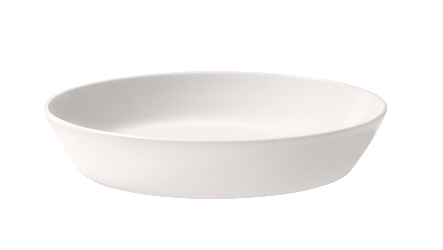 Moma Fine China Teller tief mit Rand 21cm in Weiss präsentiert im Onlineshop von KAQTU Design AG. Teller ist von Royale