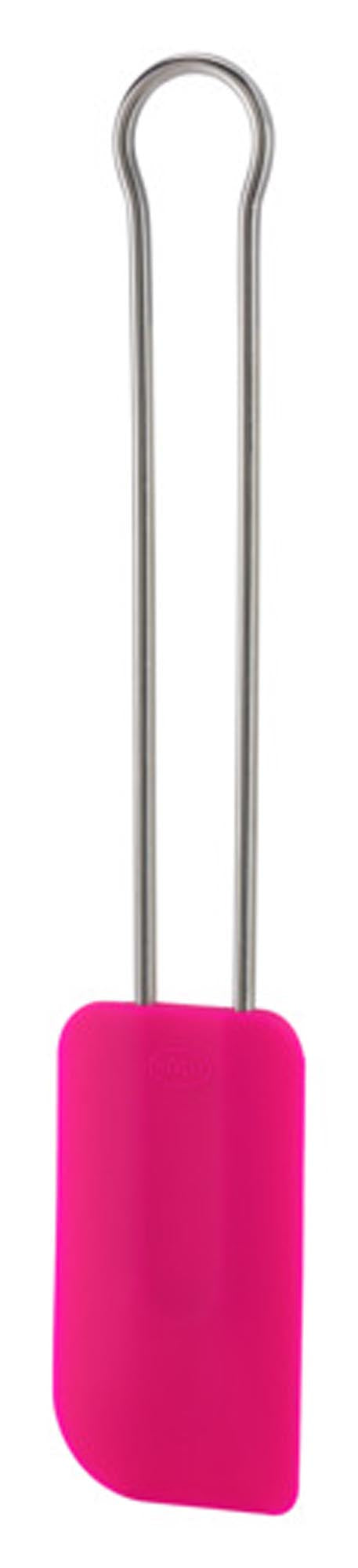 RÖSLE breiter pinker Silikon-Teigschaber, 26 cm, ideal zum Backen.