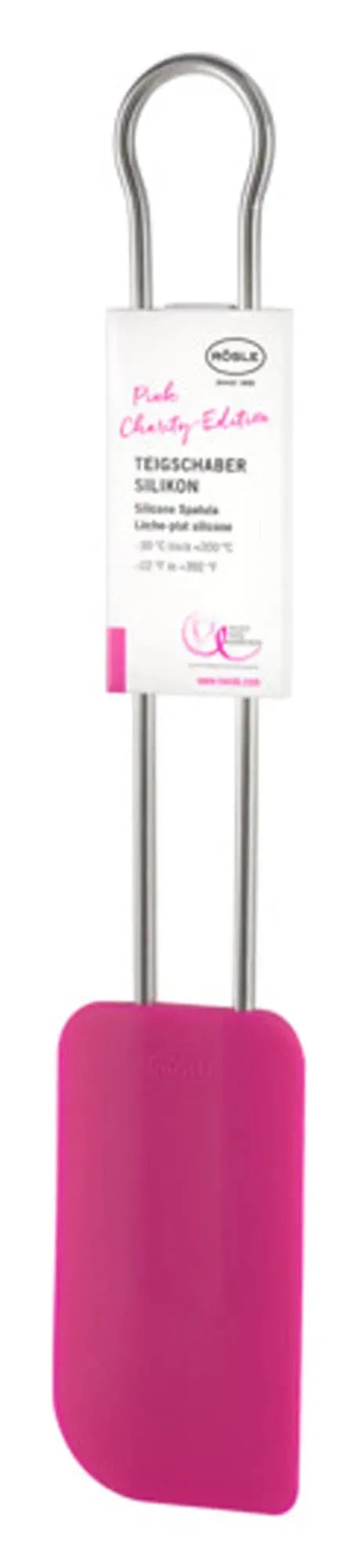 RÖSLE Teigschaber: 26 cm breit, pink, Silikon, hitzebeständig, ergonomisch, spülmaschinenfest, ideal zum Backen.