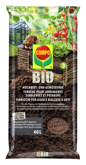 Compo Hochbeet- Und Gemüseerde Bio 40 l Grau