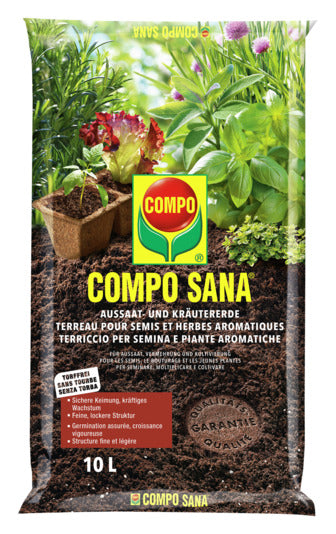 COMPO Aussaat und Kräutererde Compo Sana 10 l in  präsentiert im Onlineshop von KAQTU Design AG. Gartenpflege ist von COMPO