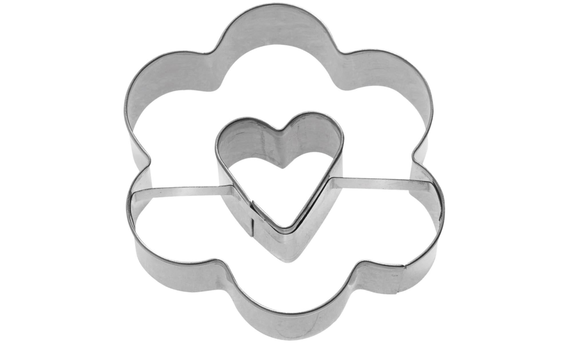 Ausstechform Rosette mit Herz 2D, 6.5cm in Silber präsentiert im Onlineshop von KAQTU Design AG. Ausstecher ist von Westmark