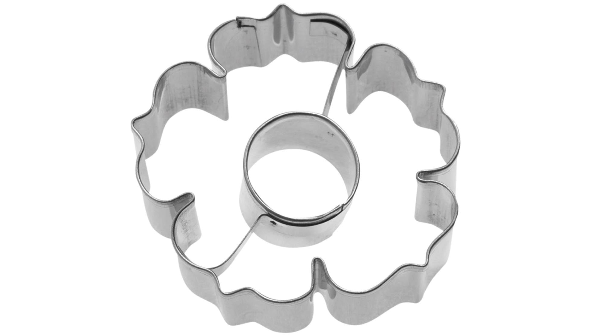 Ausstechform Rosette m. Innenkreis 2D, 5.5cm in Silber präsentiert im Onlineshop von KAQTU Design AG. Ausstecher ist von Westmark