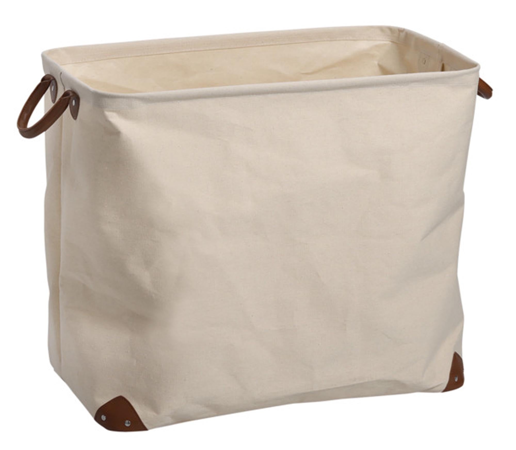 ZELLER PRESENT Cesto portabiancheria in tela beige 33x55x48 cm