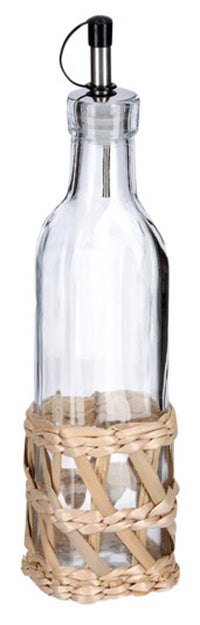 ZELLER PRESENT Essig-Ölflasche Boho 270 ml Glas und Stroh