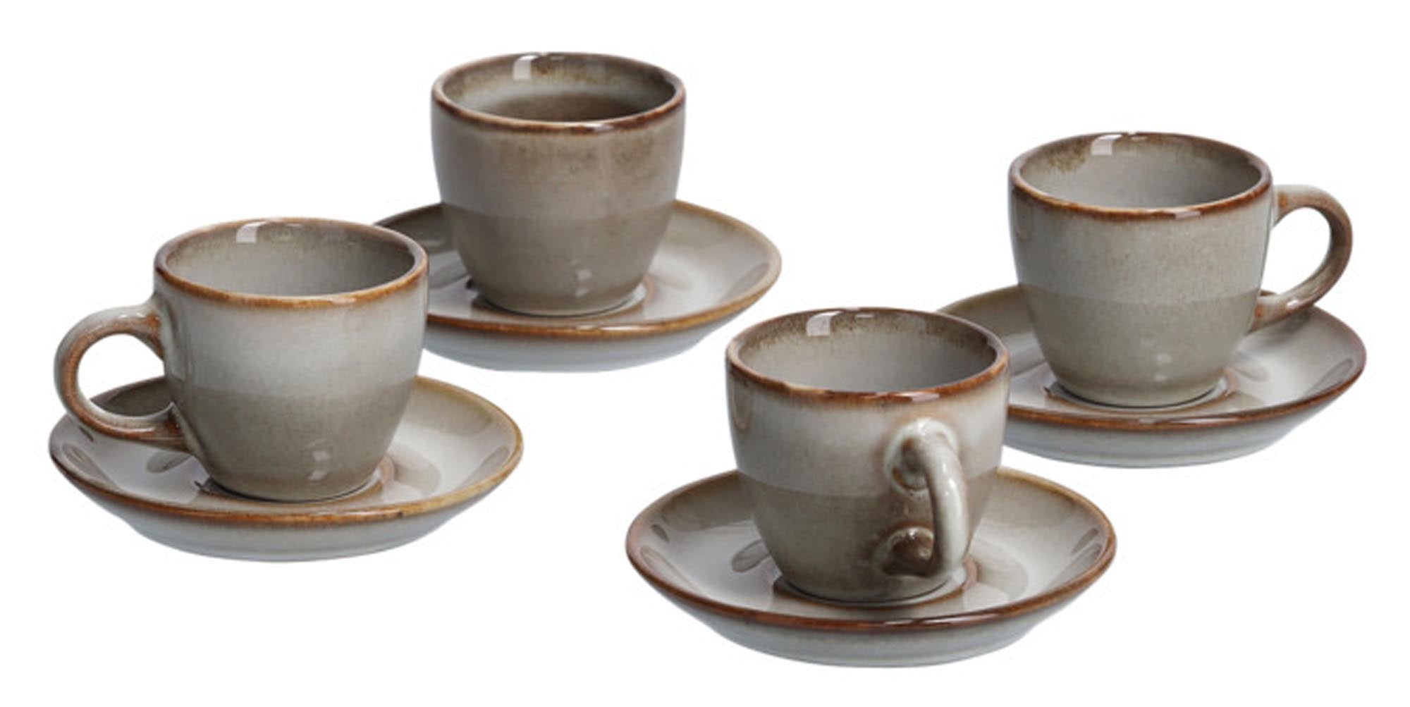 ZELLER PRESENT Espressotassen-Set Keramik beige 8-teilig in  präsentiert im Onlineshop von KAQTU Design AG. Espressotassen ist von ZELLER PRESENT