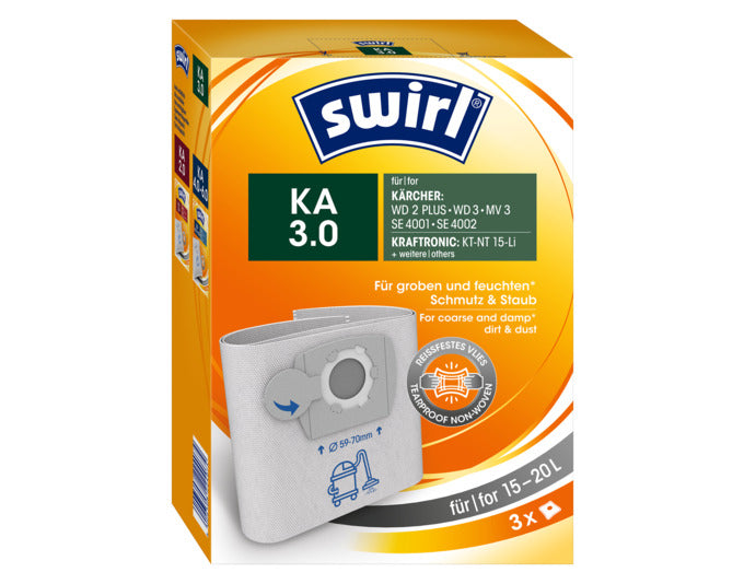 SWIRL Staubsäcke KÄ3 Wet&Dry in  präsentiert im Onlineshop von KAQTU Design AG. Haushaltshilfen ist von SWIRL