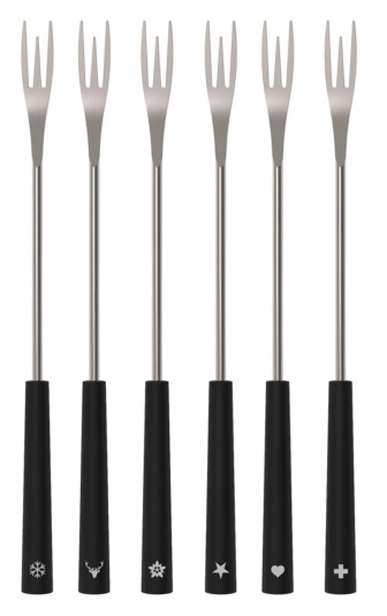 KISAG Fonduegabeln 2in1 black 6er Set für Fleisch-und Käsefondue in  präsentiert im Onlineshop von KAQTU Design AG. Fondue/Raclette ist von KISAG