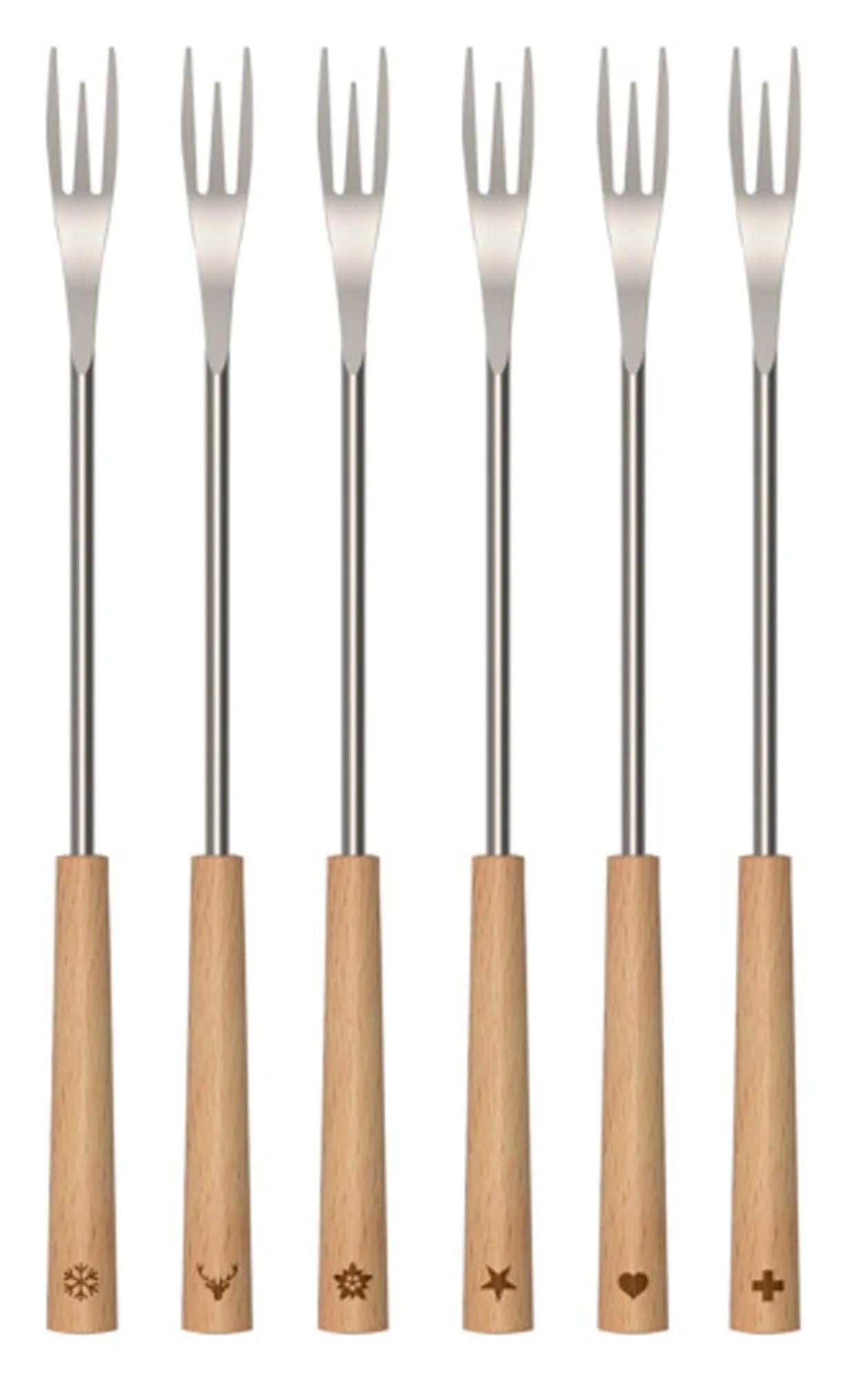 KISAG Fonduegabeln 2in1 Wood 6er Set für Fleisch-und Käsefondue in  präsentiert im Onlineshop von KAQTU Design AG. Fondue/Raclette ist von KISAG