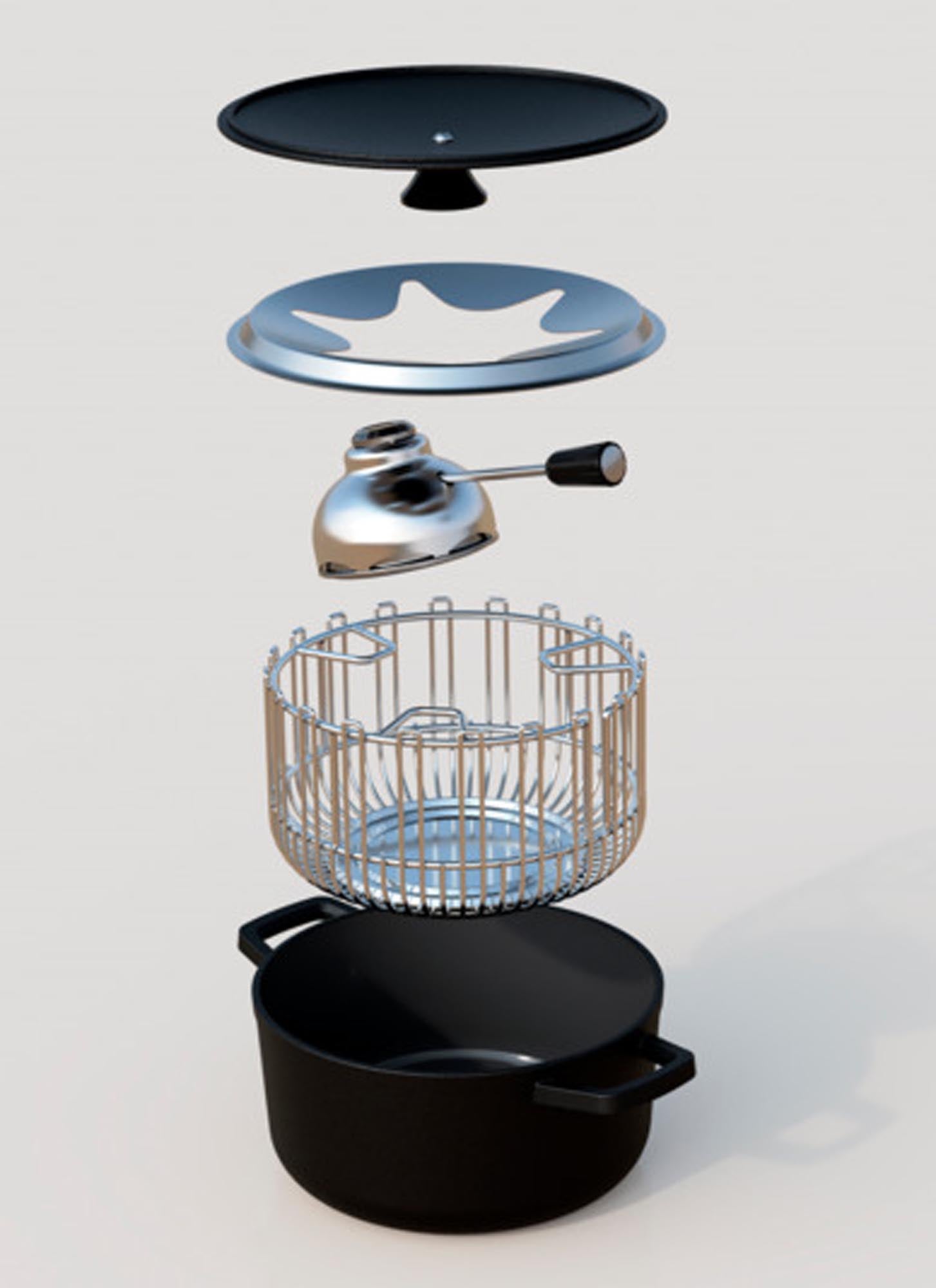KISAG Fondueset Duo Gusseisen ø 20 cm 10-teilig emailliert