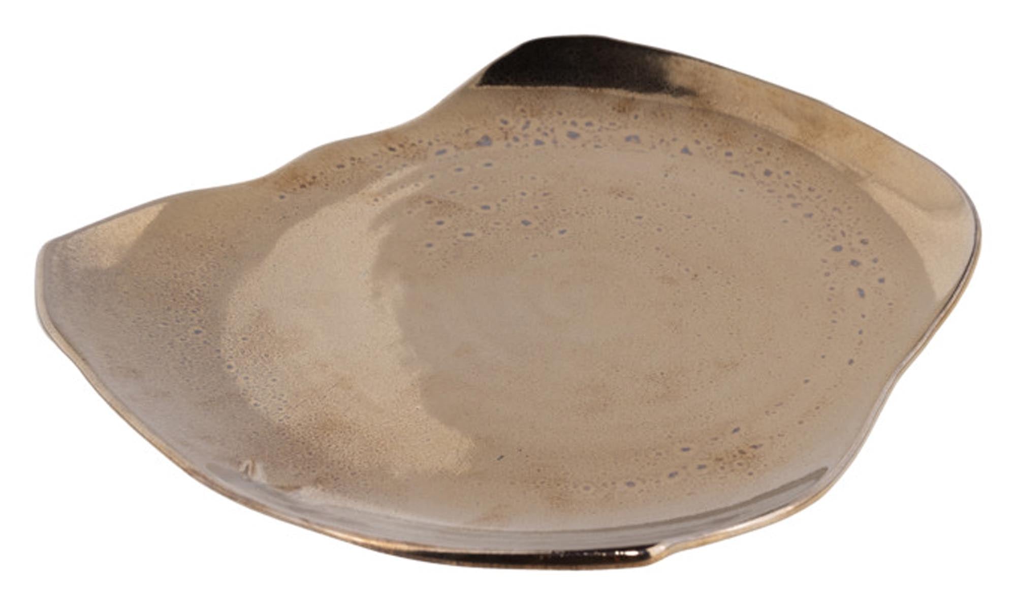 Elegante XL-Platte von DUTCHDELUXES in Platin, 33.5x28 cm, ideal für stilvolles Servieren und Präsentieren von Speisen.