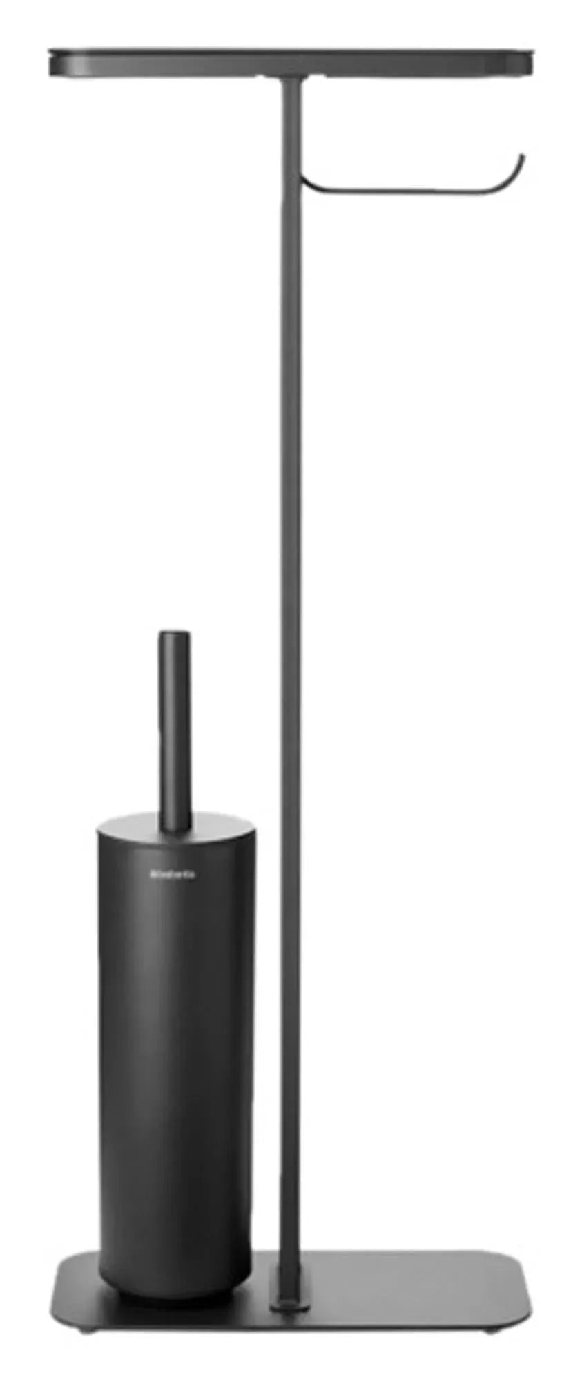 Eleganter Toilettenbutler von BRABANTIA: Edelstahl, kompakt, hygienisch, mit WC-Bürste und Geruchsverschluss. Perfekt für jedes Bad.