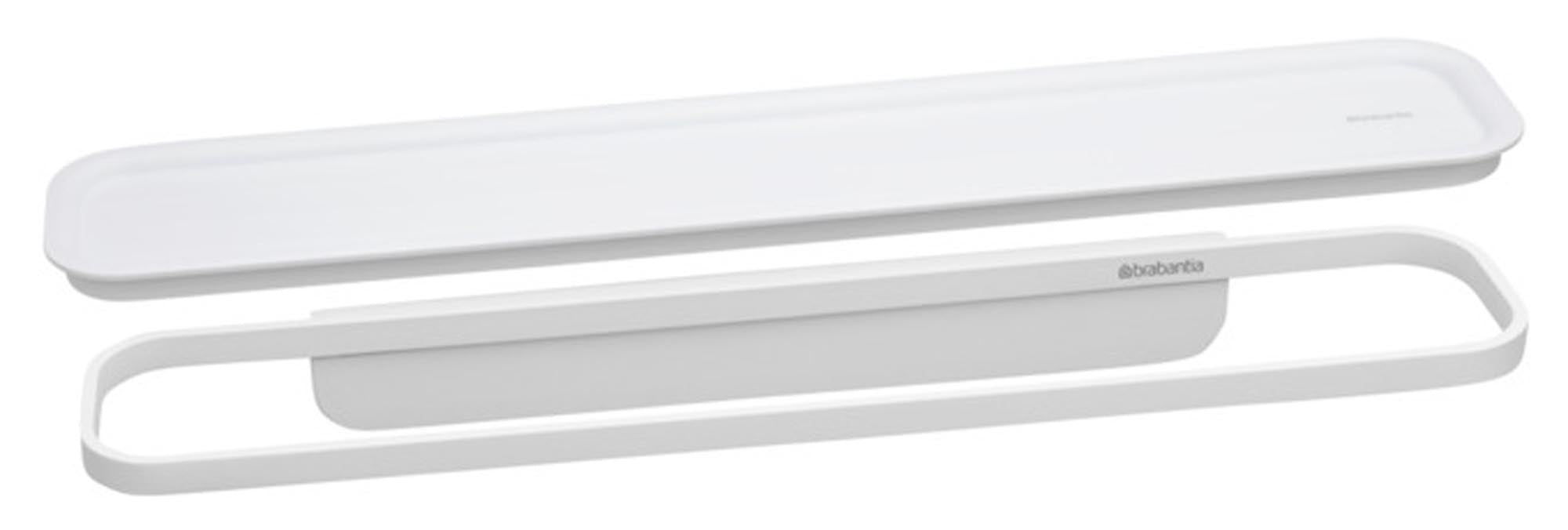 Elegante BRABANTIA Badablage MindSet in mineral fresh white, ideal für stilvolle und praktische Badezimmerorganisation.
