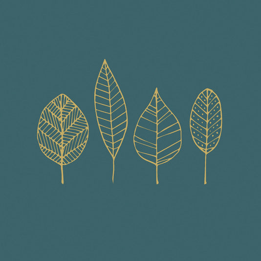 Servietten Pure Gold Leaves forest 33x33 cm in  präsentiert im Onlineshop von KAQTU Design AG. Servietten ist von PPD