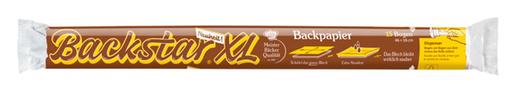 BACKSTAR Backpapier XL: 15 Bögen à 46x38 cm, hitzebeständig, antihaftend, ideal für Backen & Kochen, silikonbeschichtet, chemiefrei.