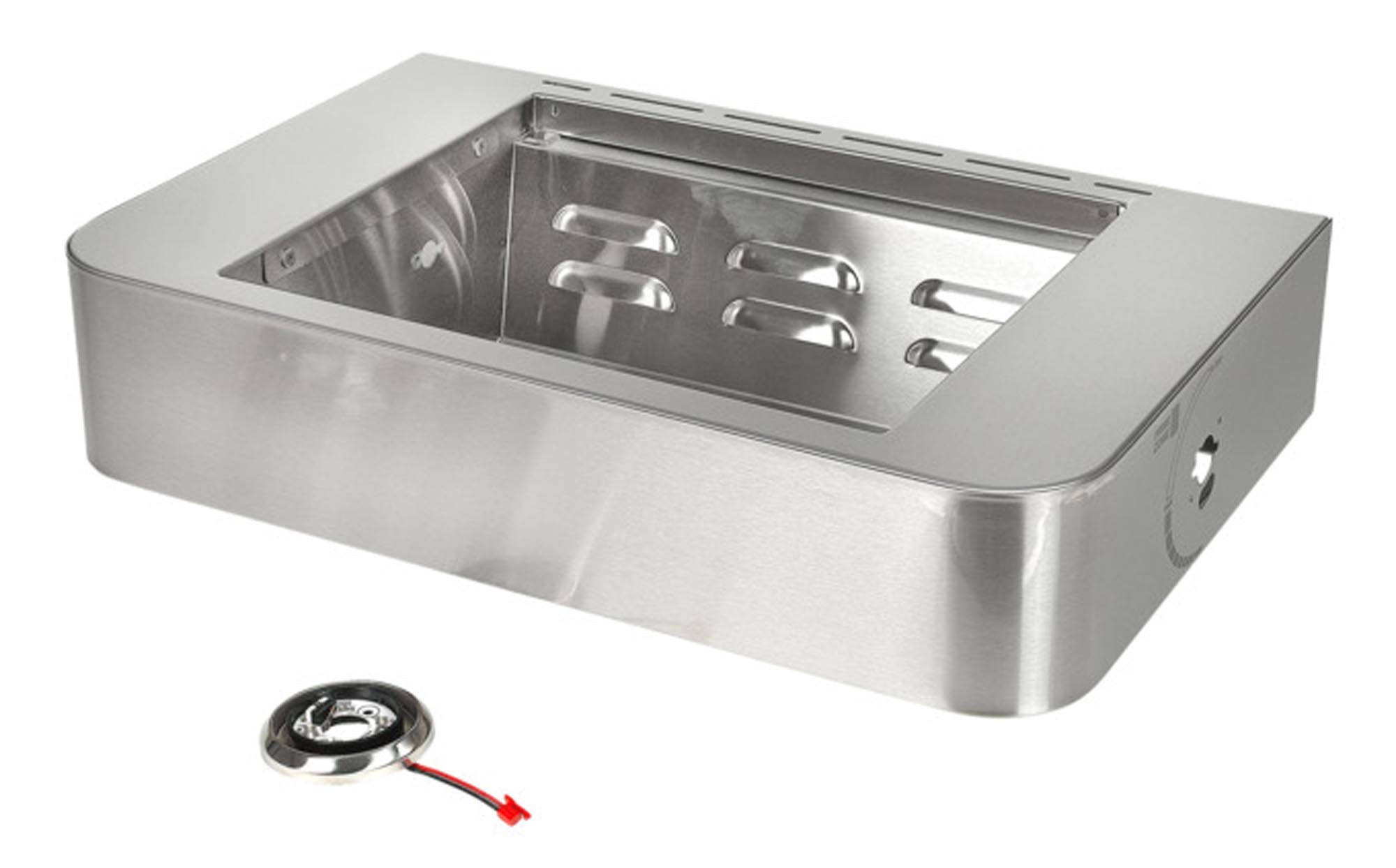 Der RÖSLE Ablagetisch Primezone Videro: robust, wetterfest, mit großer Ablagefläche und Haken – ideal für Grillzubehör.