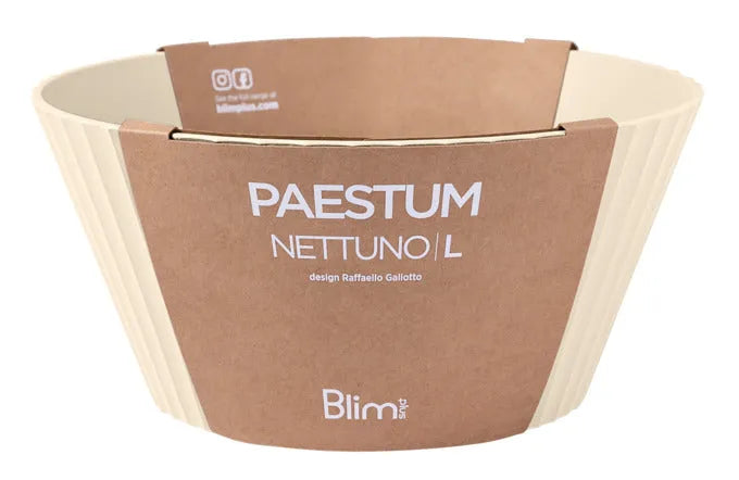 Elegante BLIM PLUS Schüssel Nettuno L, 25 cm Durchmesser, 12 cm hoch, beige. Ideal für stilvolles Servieren und Dekorieren.