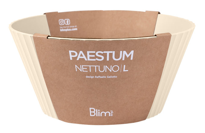 Elegante BLIM PLUS Schüssel Nettuno L, 25 cm Durchmesser, 12 cm hoch, beige. Ideal für stilvolles Servieren und Dekorieren.