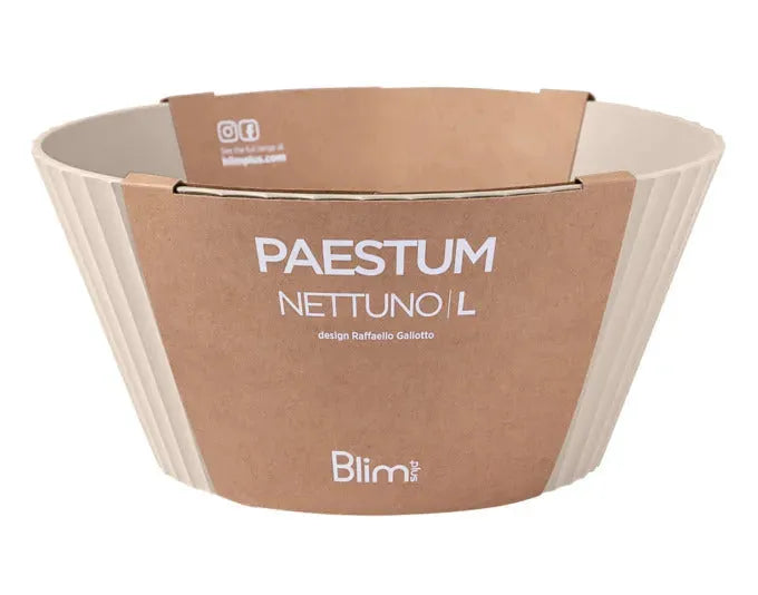 Elegante graue Schüssel Nettuno L von BLIM PLUS, ø 25 cm, H 12 cm, ideal für stilvolles Servieren und vielseitige Nutzung.
