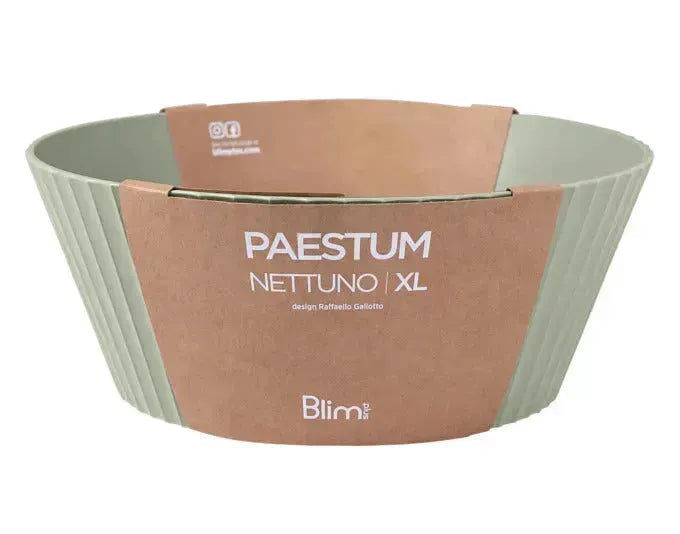 Große grüne Schüssel Nettuno XL von BLIM PLUS, 30 cm Durchmesser, 12 cm hoch, ideal für Küche und Tisch.