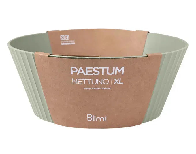 Große grüne Schüssel Nettuno XL von BLIM PLUS, 30 cm Durchmesser, 12 cm hoch, ideal für Küche und Tisch.