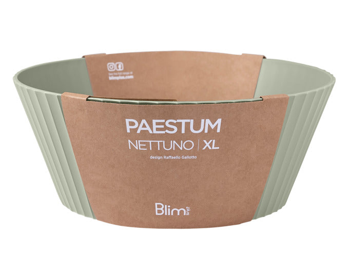 Große grüne Schüssel Nettuno XL von BLIM PLUS, 30 cm Durchmesser, 12 cm hoch, ideal für Küche und Tisch.